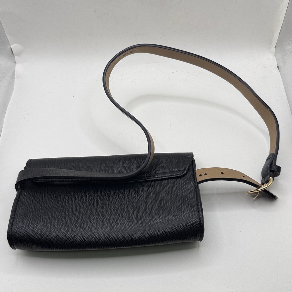 Michael Kors Black Envelope Waist Fanny Pack Belt Bag Purse S M - Picture 3 of 15